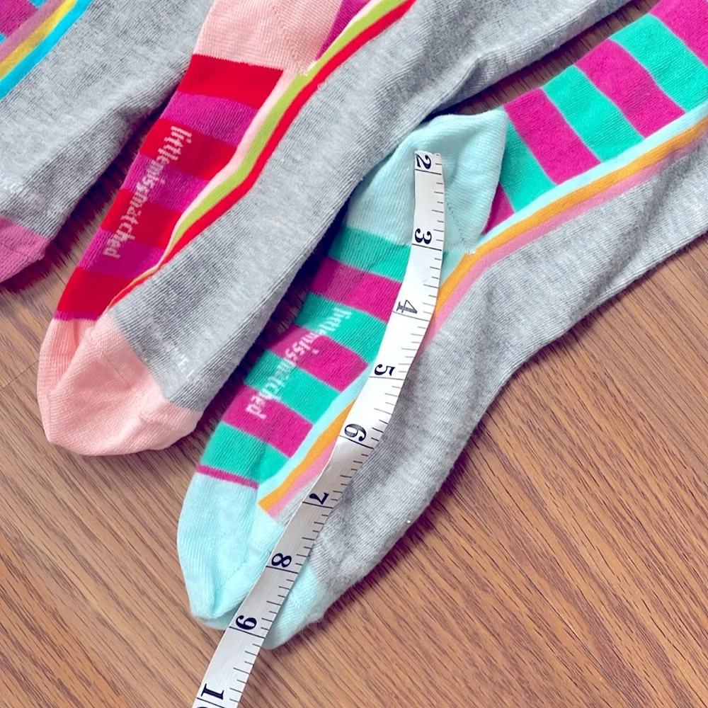 Little Miss Matched Girls Knee High Socks Colorful Ruler School Design 3…
